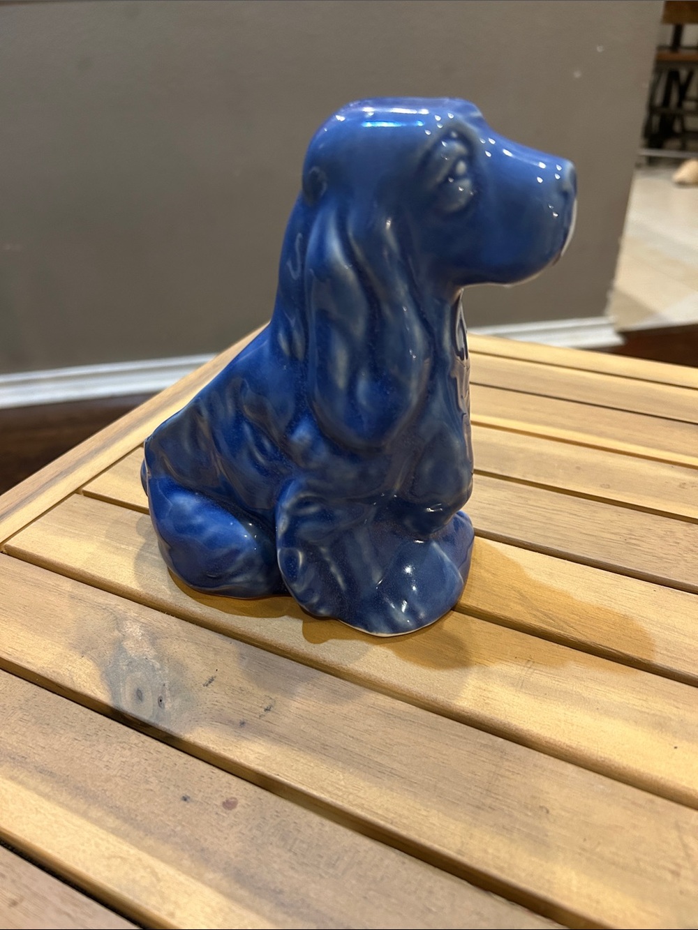 Blue Ceramic cocker spaniel planter- MCM